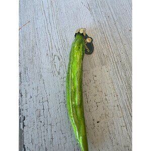 Christborn green chili pepper bean glass ornament glitter vegetable tree